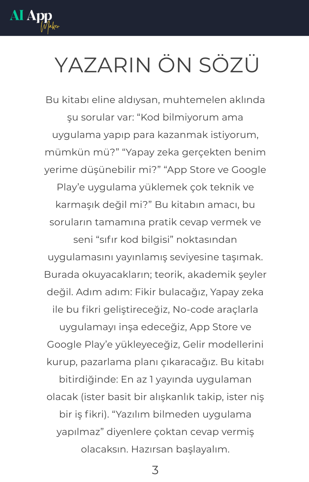 Yapay Zeka ile Kendi App’ini 1 Hafta da Kur
