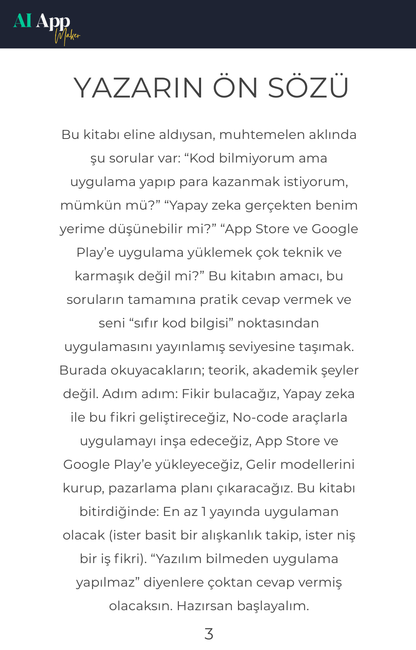 Yapay Zeka ile Kendi App’ini 1 Hafta da Kur